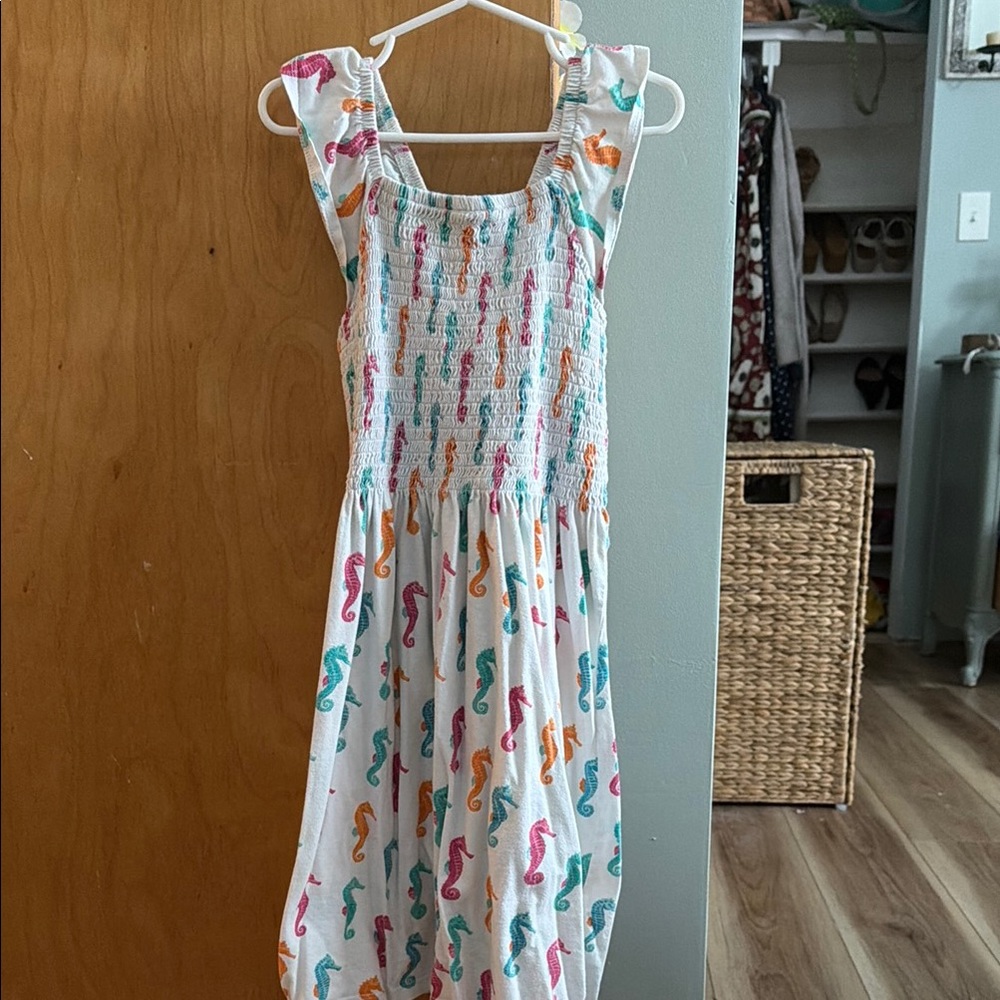 Colorful Seahorse Print Kids Dress